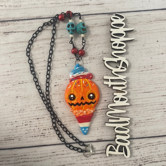 Spookshow Babe Designs Jewelry - *Spookshow Babe Designs Eye Scream Pumpkin Cone July 4th Art Necklace